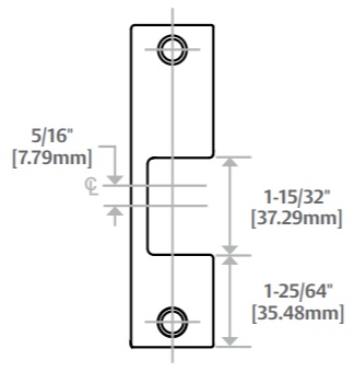 HES Z Faceplate Dimensions | Faceplate for HES 1006 Electric Strike Dimensions