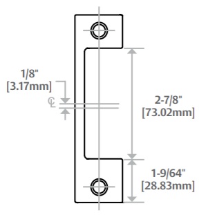 HES NM Faceplate Dimensions | Mortise Lock Faceplate | HES 1006 NM Faceplate Dimensions