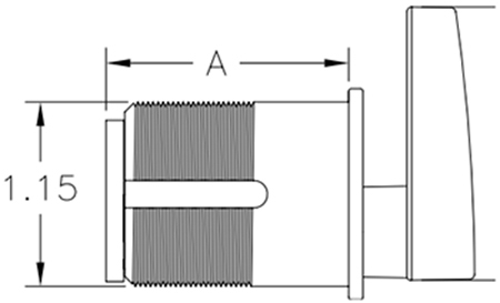 Ilco ADA Turnknob Mortise Cylinder Dimensions