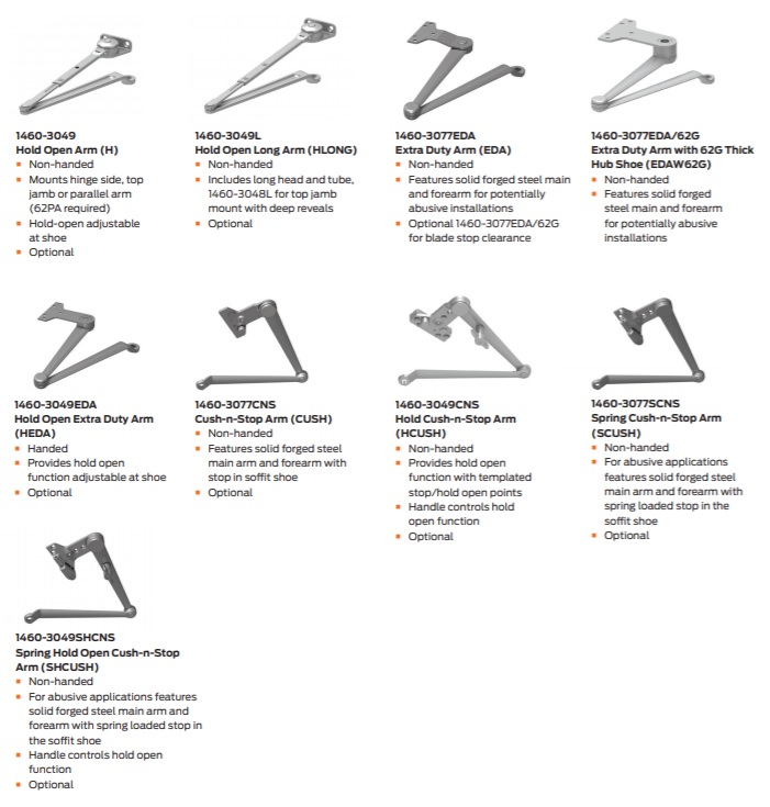 LCN 1460 Door Closer Arms