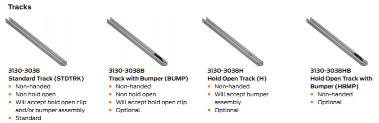 LCN 3131 Closer Track Styles