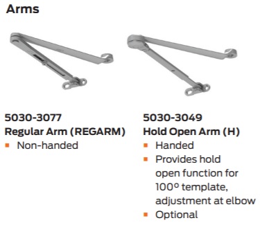 LCN 5030 Door Closer Arm Styles