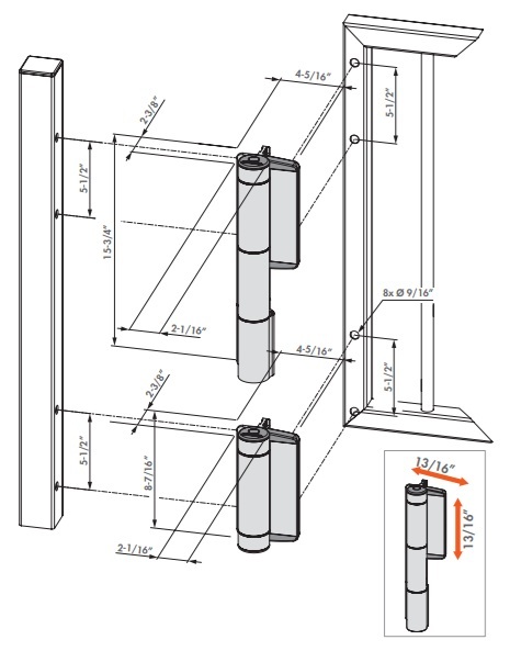 Locinox MammothHD Gate Closer Dimensions