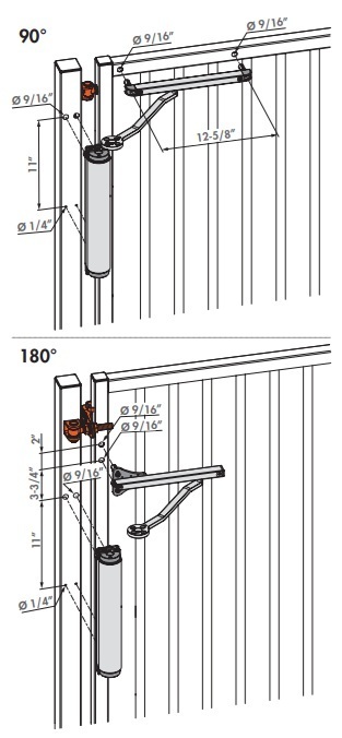 Locinox Verticlose-2 Gate Closer Dimensions