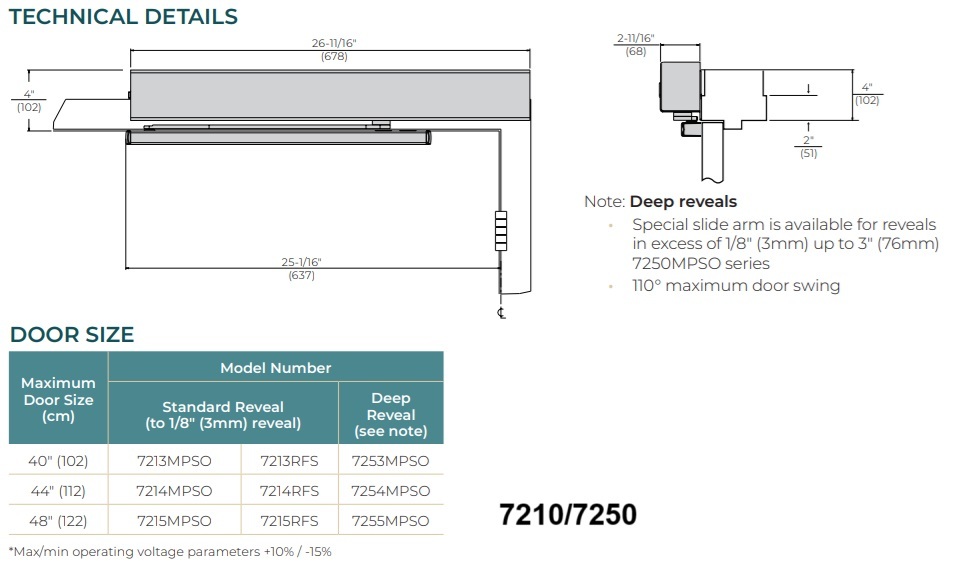 NORTON 7210, 7250 Technical Details