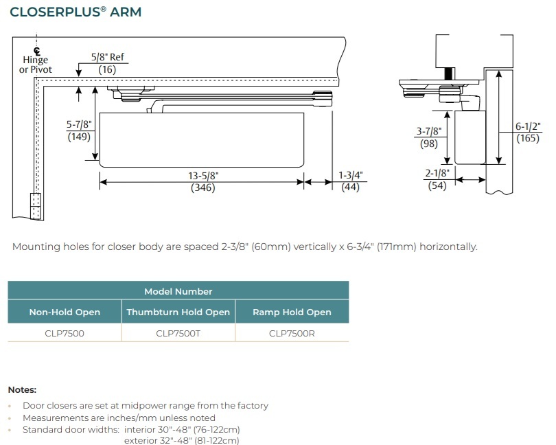Norton 7500 CloserPlus Arm