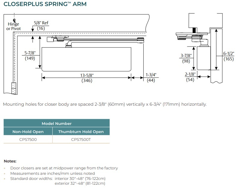 Norton 7500 CloserPlus Spring Arm