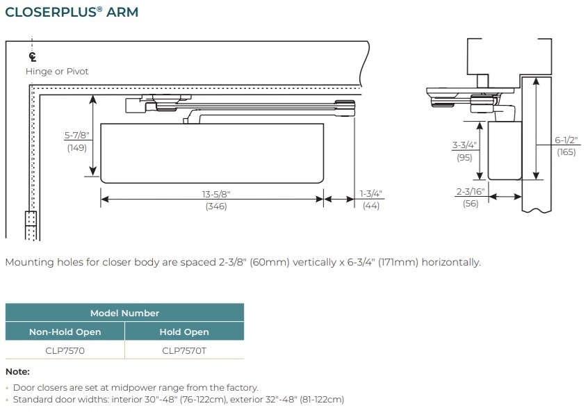 Norton CLP7570 CloserPlus Door Closer Details
