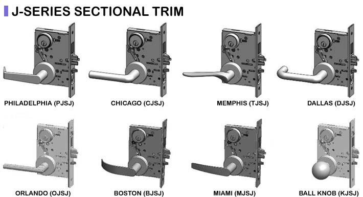 PDQ MR Grade 1 Mortise Indicator Locks J Sectional Trim Lever