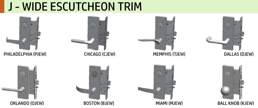 PDQ J Wide Escutcheon Trim Styles