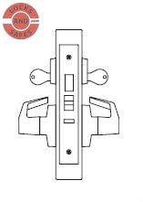 PDQ MR128 Institution with Deadbolt Mortise Locks F Escutcheon Trim | PDQ MR128 Mortise Locks | Mortise Deadbolt Lock | Deadbolt