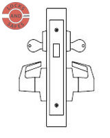 PDQ MR214 Double Cylinder Deadbolt with Dummy Trim Mortise Locks J Escutcheon Trim | PDQ MR214 Mortise Locks | Commercial Door Locks | Escutcheon Trim