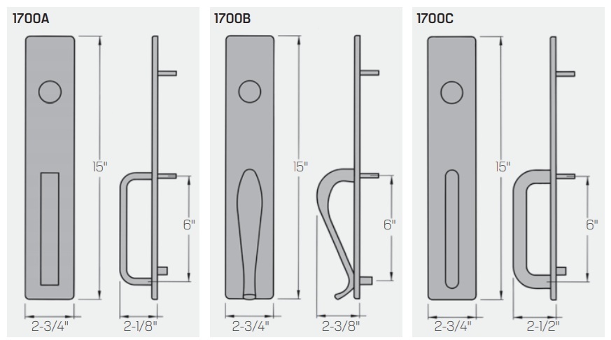 Precision 1700 Exit Trim Dimensions