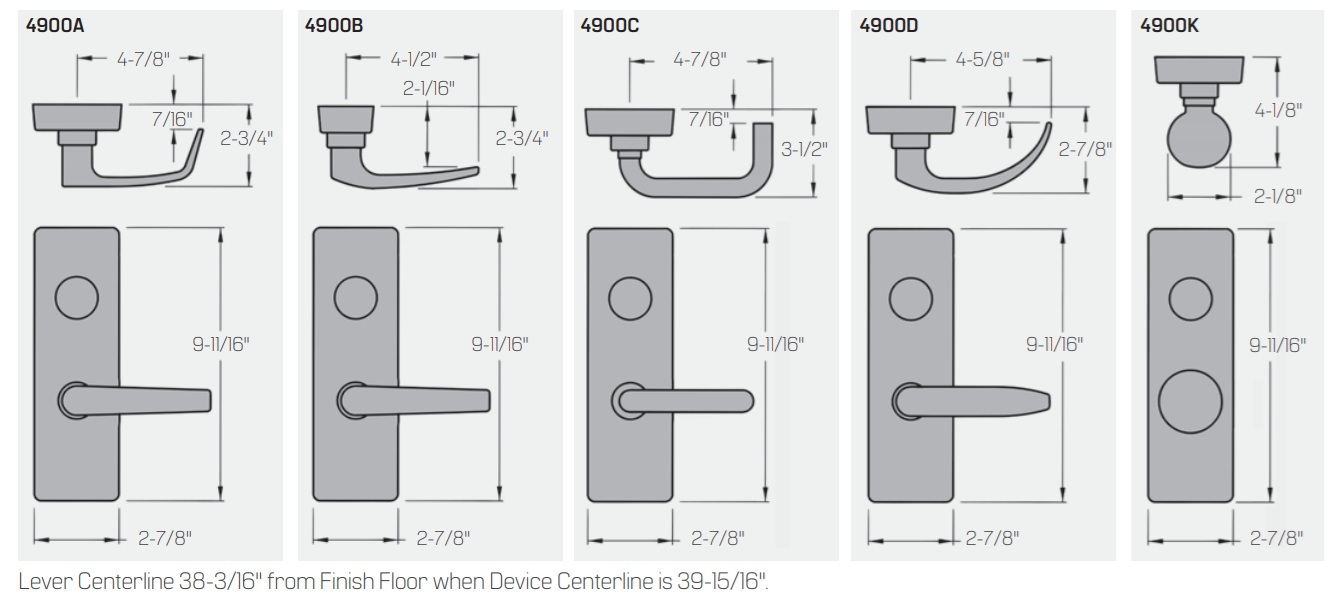 Precision 4900 Exit Trim Dimensions