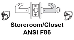 Sargent 10XG04 BHW Storeroom/Closet Function F86