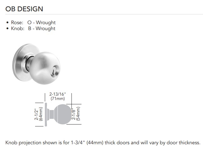 Sargent 6 Line Knob and Rose Options