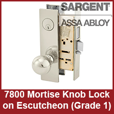Sargent 7800 Mortise Knob Lock On Escutcheon