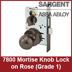 Sargent 7800 Mortise Knob Lock On Rose