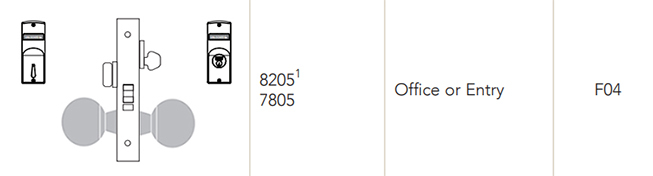 Sargent 7805 Office or Entry Function