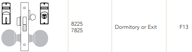 Sargent 7825 Dormitory or Exit Function