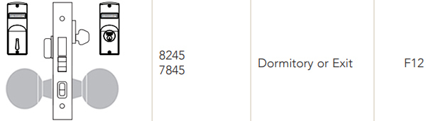 Sargent 7845 Dormitory or Exit Function