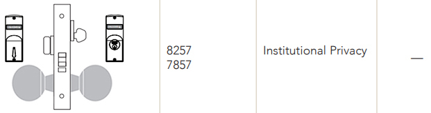 Sargent 7857 Institutional Privacy Function