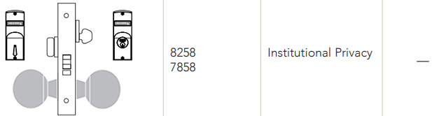 Sargent 7858 Institutional Privacy Function