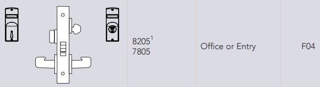 Sargent 8205 Office or Entry Function