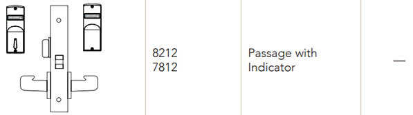 Sargent 8212 Passage with Indicator Function