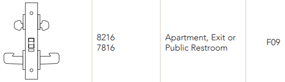 Sargent 8216 Apartment Exit or Public Toilet