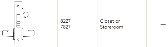 Sargent 8227 Closet or Storeroom Function