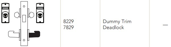 Sargent 8229 Dummy Trim Deadlock Function