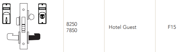 Sargent 8250 Hotel Guest Lock Function