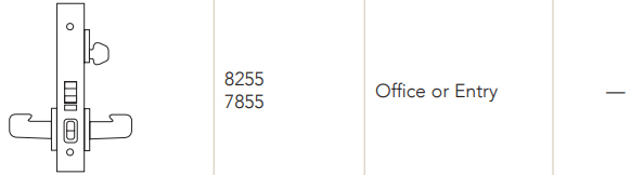 Sargent 8255 Office or Entry Function