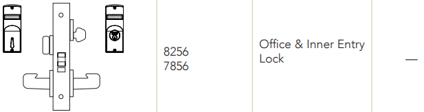 Sargent 8256 Office or Inner Entry Function