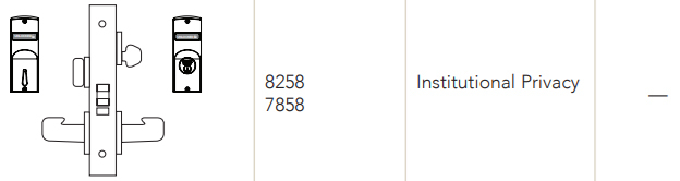 Sargent 8258 Institutional Privacy Function
