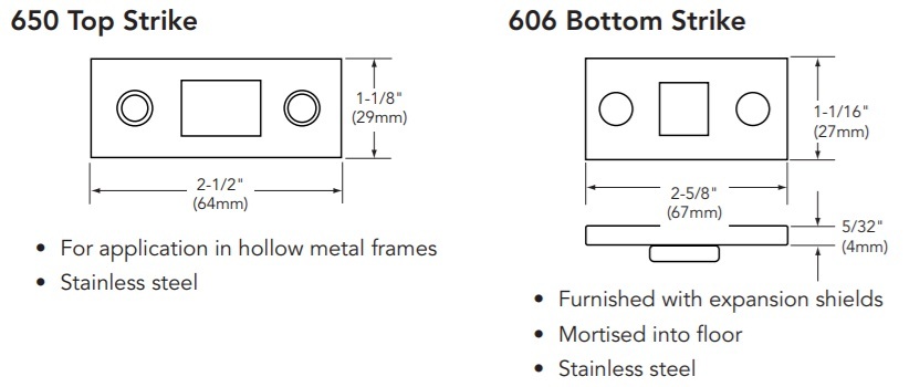 Sargent Strikes For WD8610 CVR Exit Device