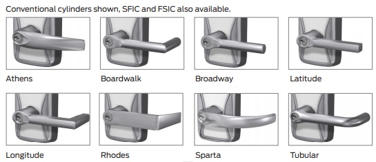 Schlage AD-200-993 Series Lever Styles | Schlage AD 200 993 Series Lever Styles