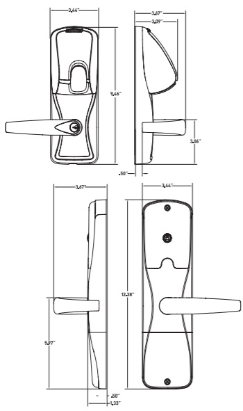 Schlage AD-250 Dimensions | Schlage AD 250 Dimensions