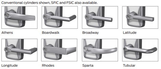 Schlage AD-250 Lever Styles | Schlage AD 250 Lever Styles