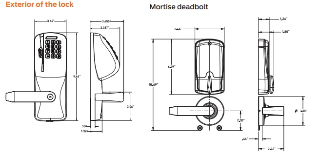 Schlage CO-250 Mortise Lock Dimensions | Schlage CO250