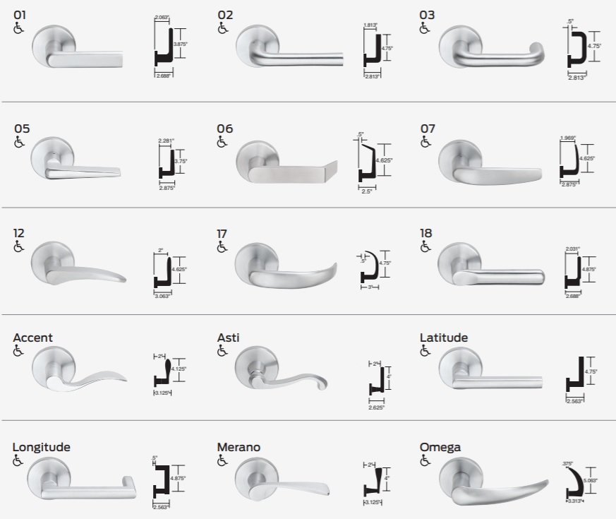 Standard Lever Suite For Tubular Locks By Schlage