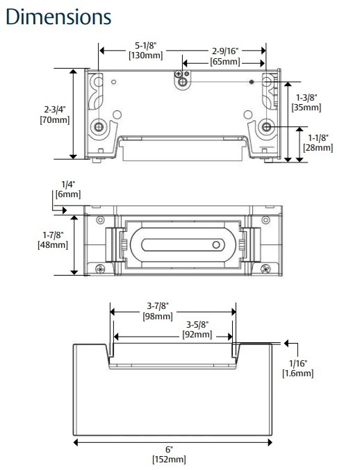 Securitron MM15 Dimensions