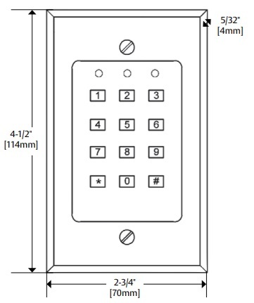 Securitron DK-12 Dimensions