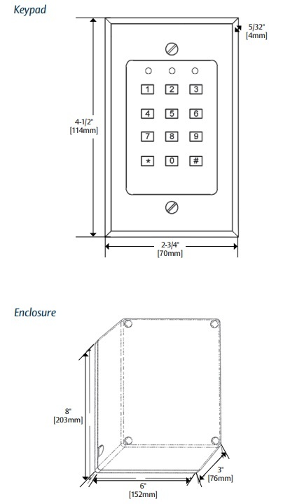 Securitron DK-16 Dimensions