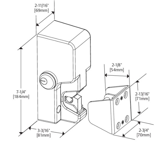 Securitron GL1 Dimensions