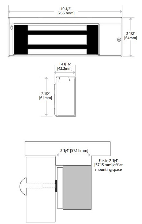 Securitron M38 Magnetic Lock Dimensions