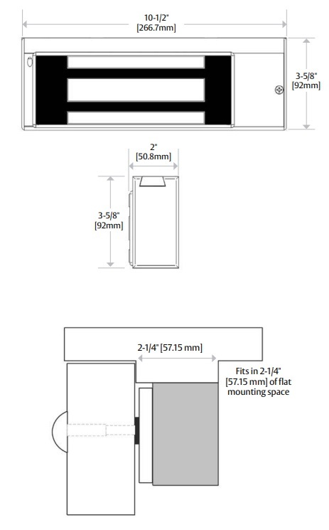 Securitron M68 Magnetic Lock Dimensions