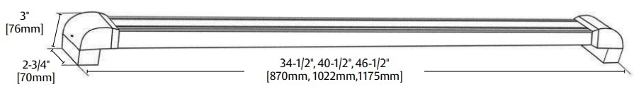 Securitron TSB Touch Sense Bar Dimensions