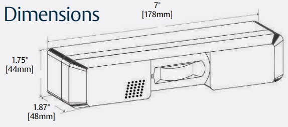 Securitron XMS2 Exit Motion Sensor Dimensions